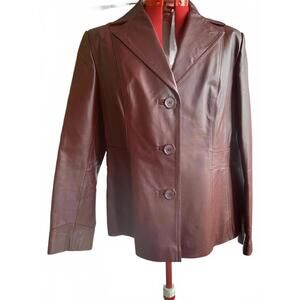 east 5th genuine leather red jacket size extra large like new